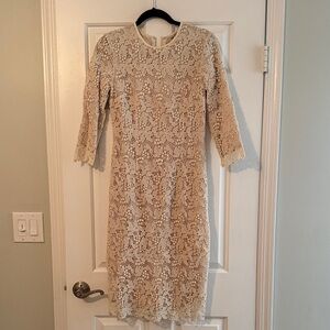 Elegant Cream Lace Dress